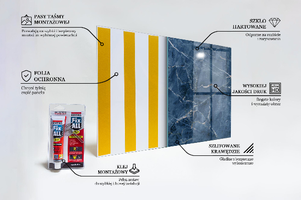 Kuchyňský skleněný panel Textura modrého mramoru