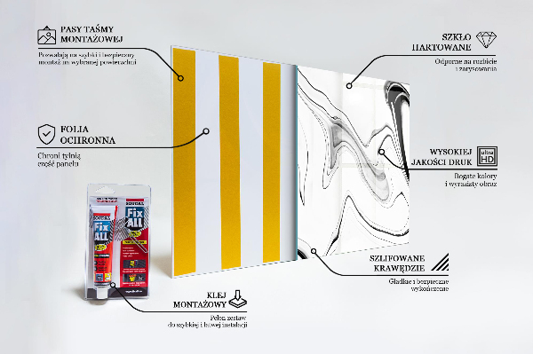 Kuchyňský skleněný panel Monochromatický akvarel