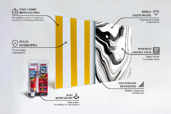 Skleněný panel Akvarel černá a bílá