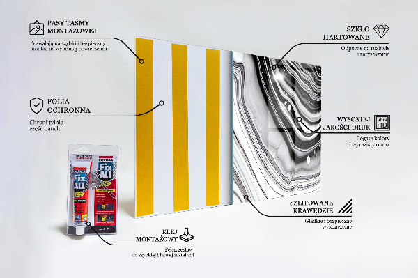 Kuchyňský skleněný panel Monochromatická abstrakce