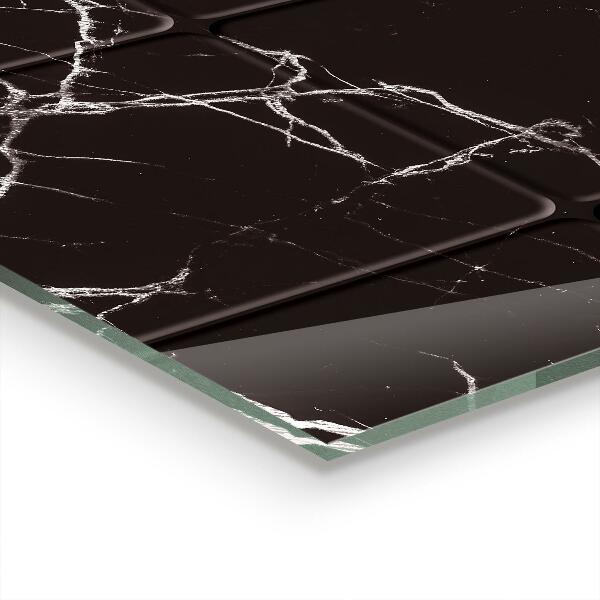 Kuchyňský skleněný panel Textura černého mramoru