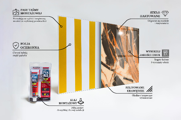 Kuchyňský skleněný panel Složení přírodního kamene