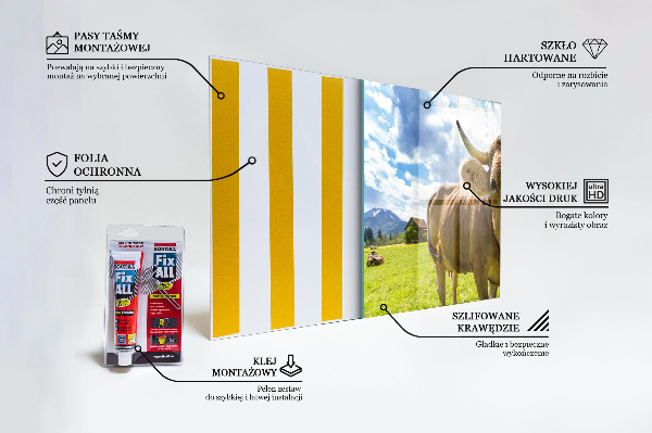 Skleněný panel Venkovské podnebí krowa pole