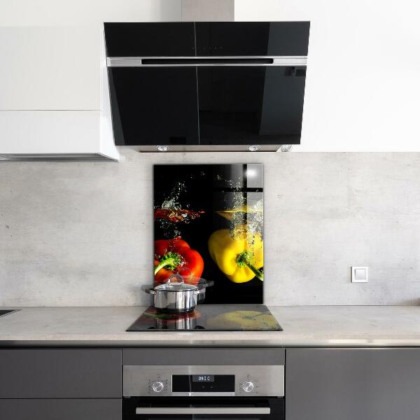 Skleněný panel Barevné papriky pod vodou