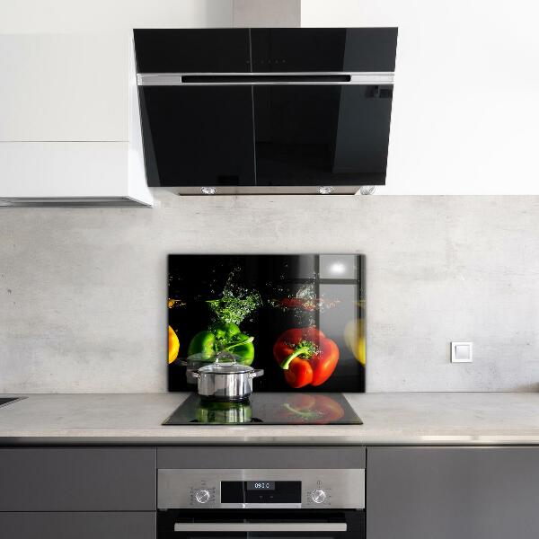 Skleněný panel Barevné papriky pod vodou