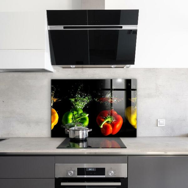 Skleněný panel Barevné papriky pod vodou