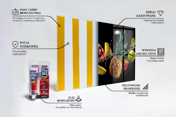 Skleněný panel Složení šťavnatého ovoce