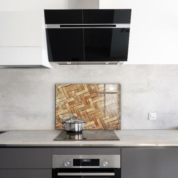 Kuchyňský skleněný panel Pletený bambusový ratan asie