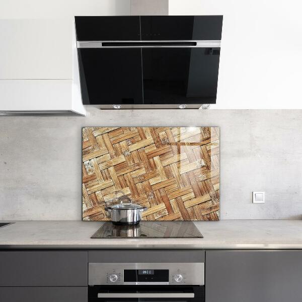 Kuchyňský skleněný panel Pletený bambusový ratan asie