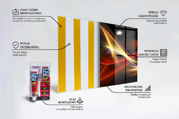 Skleněný panel Abstraktní vibrační energie
