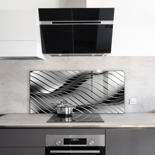 Skleněný panel Kovové vlny abstrakce