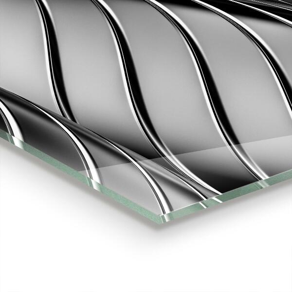 Skleněný panel Kovové vlny abstrakce