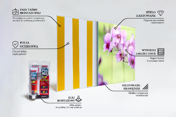 Skleněné obklady do kuchyně Fialová orchidej