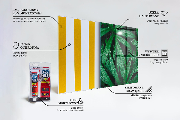 Skleněný panel Exotické listy džungle