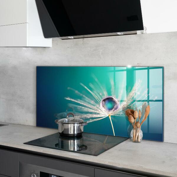 Skleněný panel Pampeliška s kapkou rosy