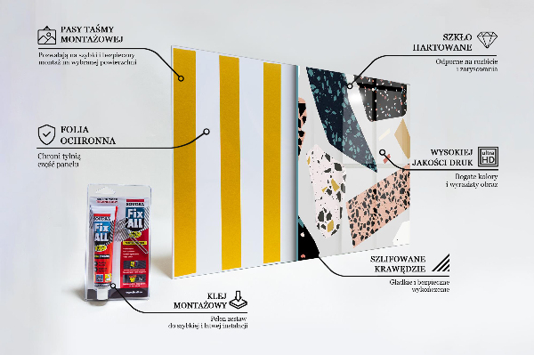 Skleněný panel Terrazzo terrazzo granit