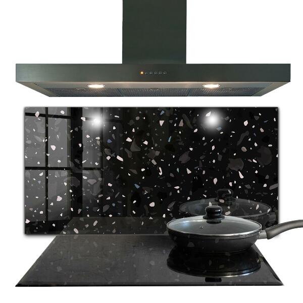 Skleněný panel Černý mramor terrazzo terazzo