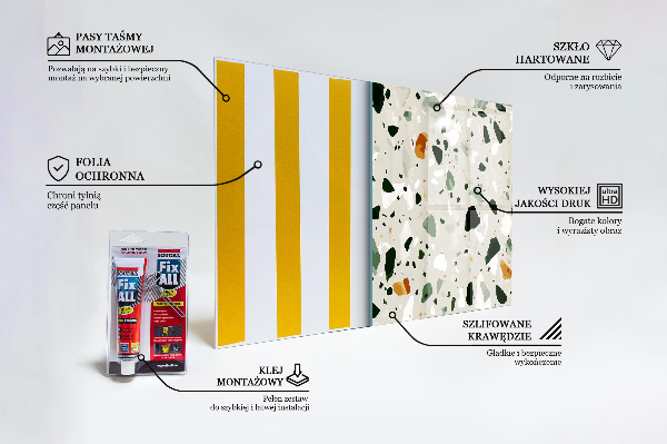 Skleněný panel Přírodní kámen terrazzo