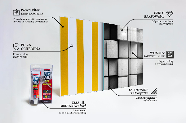 Skleněný panel Monochromatické kostky