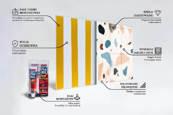 Skleněný panel Terrazzo kámen terrazzo