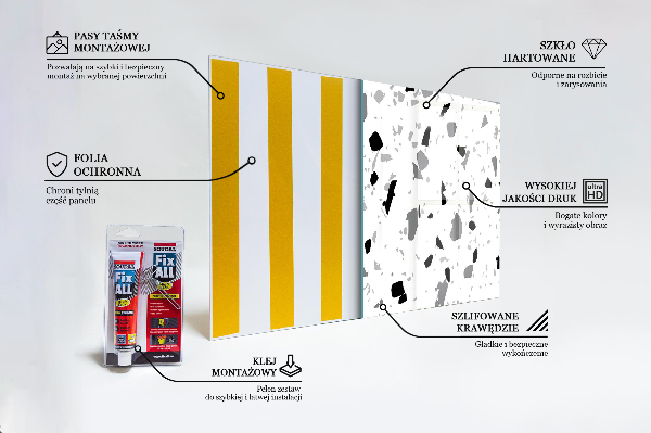 Skleněný panel Jednobarevné terrazzo