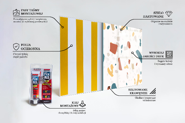 Skleněné obklady do kuchyně Kámen terrazzo