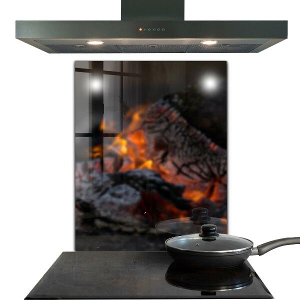 Kuchyňský skleněný panel Hořící oheň oheň