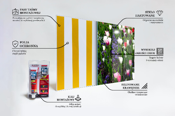 Skleněný panel Luční letní květiny