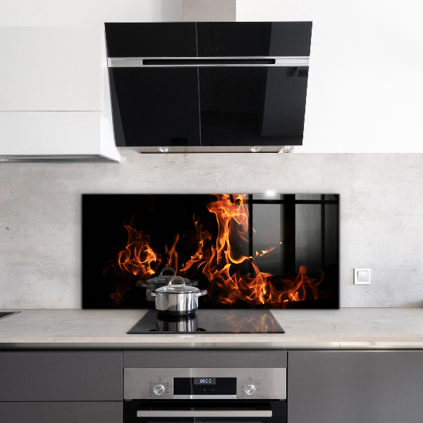 Kuchyňský skleněný panel Žhavé plameny táborového ohně