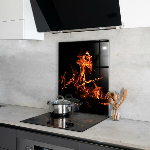 Kuchyňský skleněný panel Žhavé plameny táborového ohně