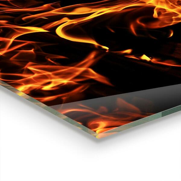 Kuchyňský skleněný panel Žhavé plameny táborového ohně
