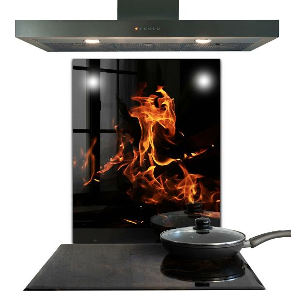 Kuchyňský skleněný panel Žhavé plameny táborového ohně