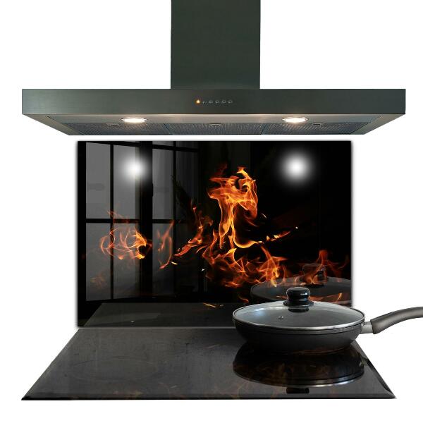 Kuchyňský skleněný panel Žhavé plameny táborového ohně