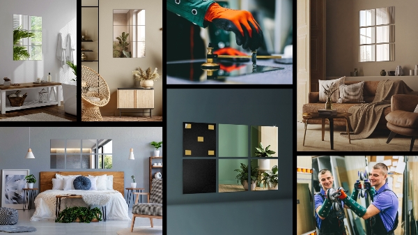 Zrcadlové obklady 6 ks 20x20 cm