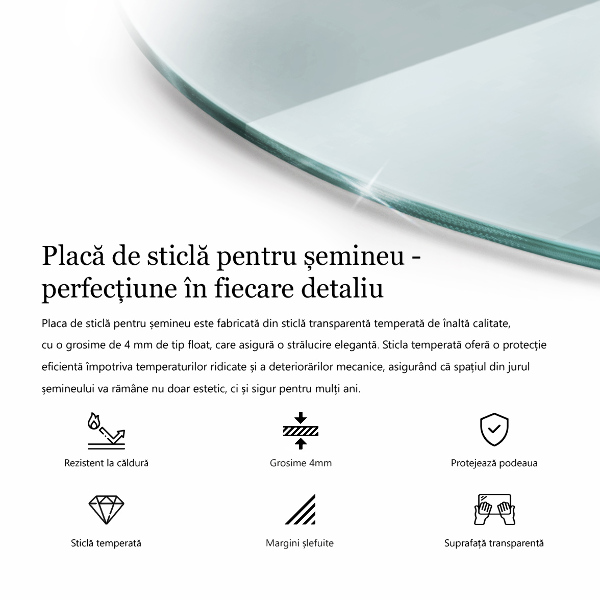 Sklo před krb 100x100 cm