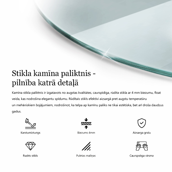 Sklo před krb 100x100 cm