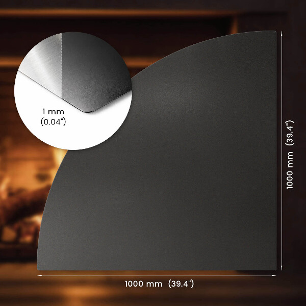 Podložka pod kamna z černého plechu 100x100 cm