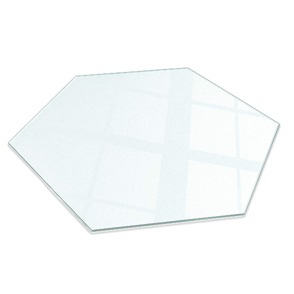 Šestihranné poloprůsvitné sklo pod krb h40 cm