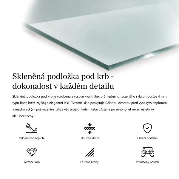 Sklo pod kamna 50x50 cm