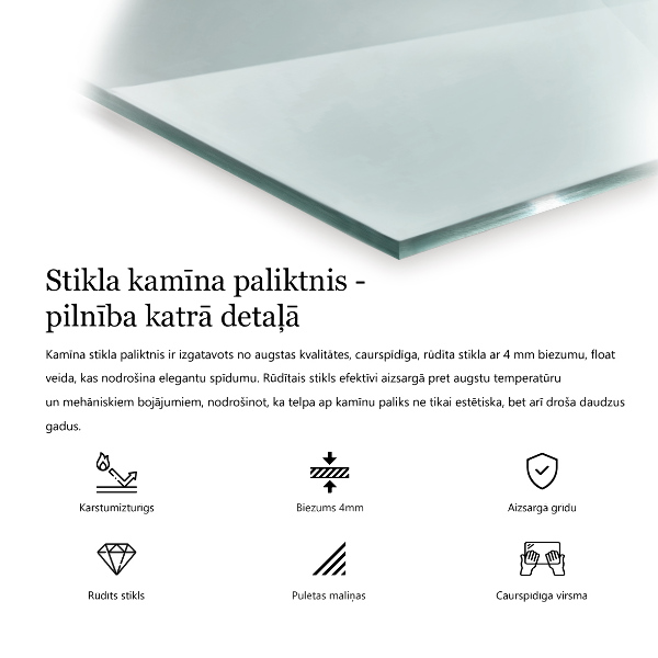 Sklo pod kamna 60x60 cm