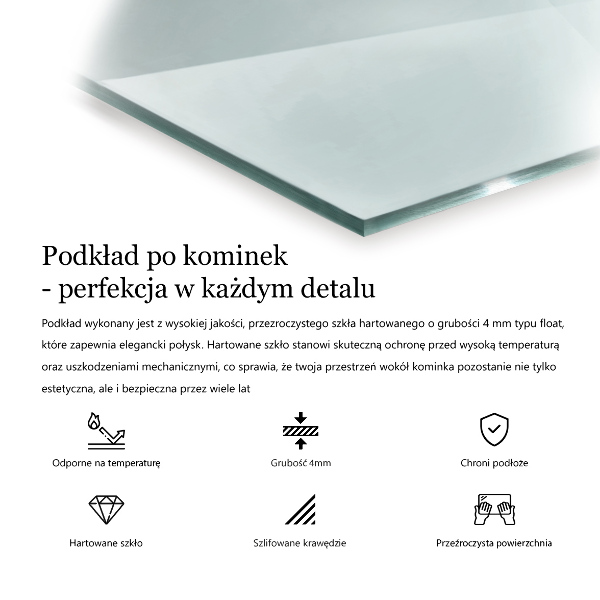 Sklo pod kamna 60x60 cm