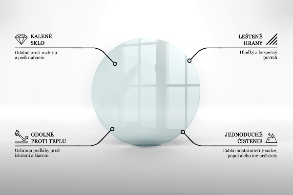 Sklo před krb fi60 cm