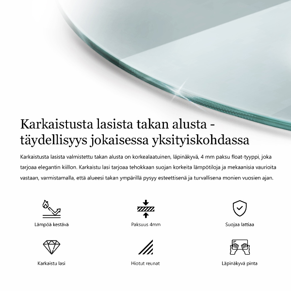 Sklo před krb fi60 cm