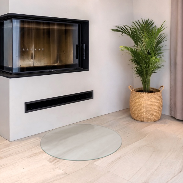 Kulatá poloprůsvitná podložka pod krb fi60 cm