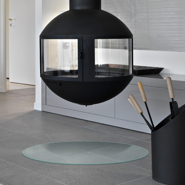 Kulatá poloprůsvitná podložka před krb fi90 cm
