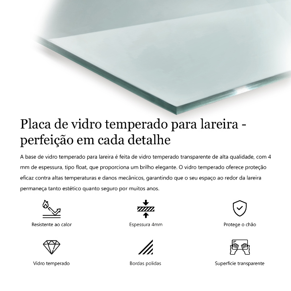 Sklo pod krbová kamna 120x80 cm