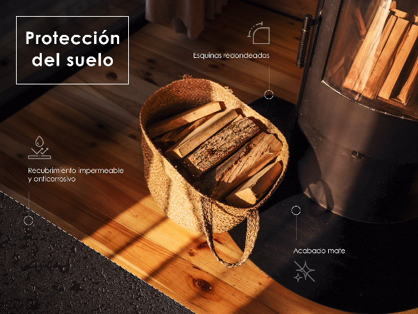 Podložka před krb z černého plechu 100x80 cm