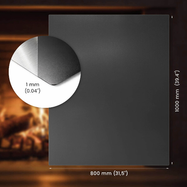 Podložka před krb z černého plechu 100x80 cm
