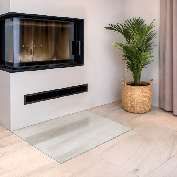 Obdélníkové poloprůsvitné sklo pod krb 80x60 cm