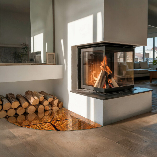 Podložka pod kamna Dřevěná kresba v průřezu